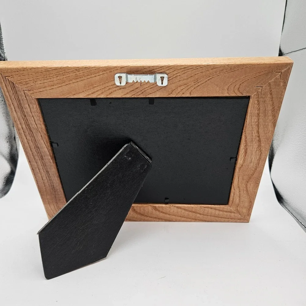 Solid Oak Wood Picture Frame 4x6 Matted Tabletop Wall Mount Natural Grain